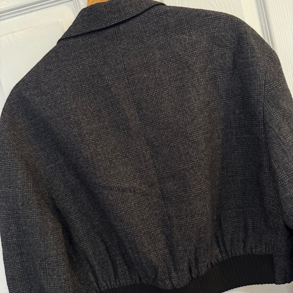Tibi Kian Glenplaid Cropped Bomber Blazer Wool Blend Jacket Size Small - Picture 14 of 16